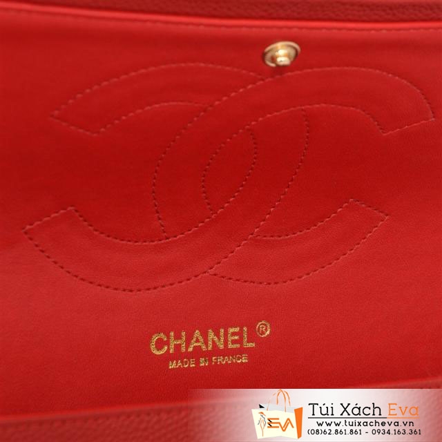 Túi Xách Chanel Classic Super Da Hột Màu Đỏ Đẹp 5